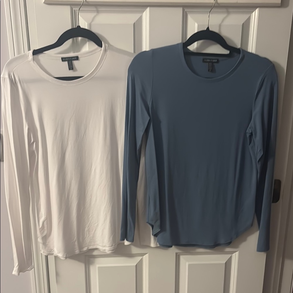 Eileen fisher Long Sleeve Tops - White and Blue